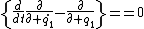 \{\frac{d}{dt}\frac{\partial}{\partial \dot{q_1}}-\frac{\partial}{\partial q_1}\}==0