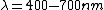 \lambda=400-700nm