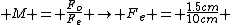  M = \frac{F_o}{F_e} \rightarrow F_e = \frac{1.5cm}{10cm} 