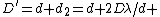 D'=d+d_2=d+2D\lambda/d 