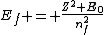 E_{f} = \frac{Z^2 E_{0}}{n_{f}^2}