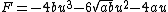 F=-4bu^3-6\sqrt{ab}u^2-4au