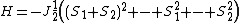 H=-J\frac{1}{2}\left((S_1+S_2)^2 - S_1^2 - S_2^2\right)