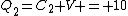 Q_2=C_2 V = 10