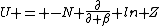 U = -N \frac{\partial}{\partial \beta} ln Z