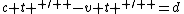 c{ t }^{ \prime  }-v{ t }^{ \prime  }=d