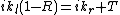 ik_l(1-R)=ik_r T
