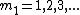 m_1=1,2,3,...