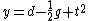y=d-\frac{1}{2}g t^{2}